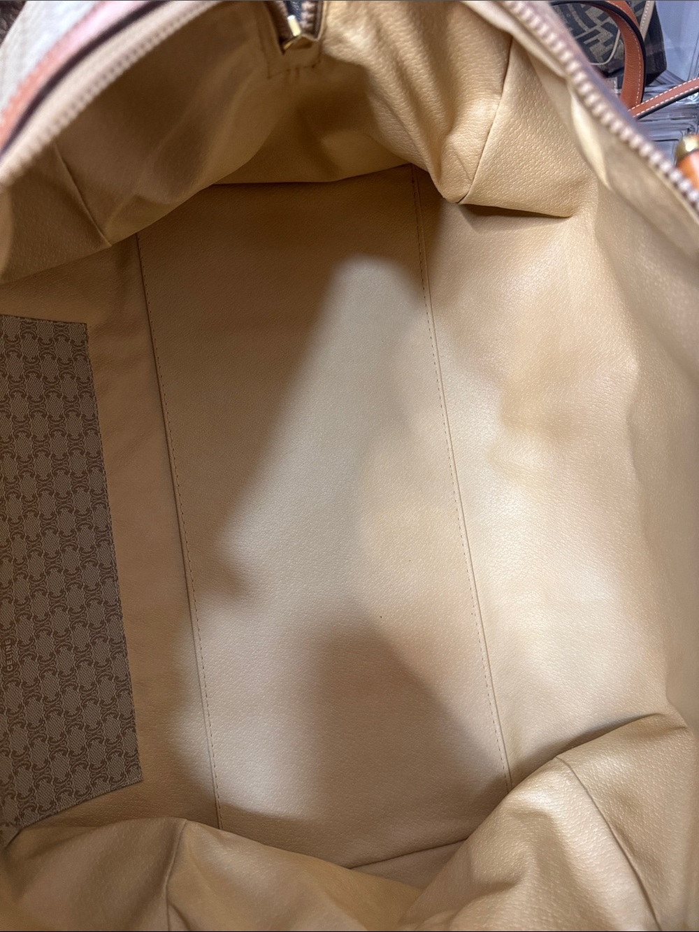 Celine Tan & Beige Monogram Canvas Duffel Bag - Picture 10 of 11